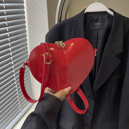 Luxury 3D Heart Shape Chain Strap Genuine Leather Mini Shoulder Crossbody Bag