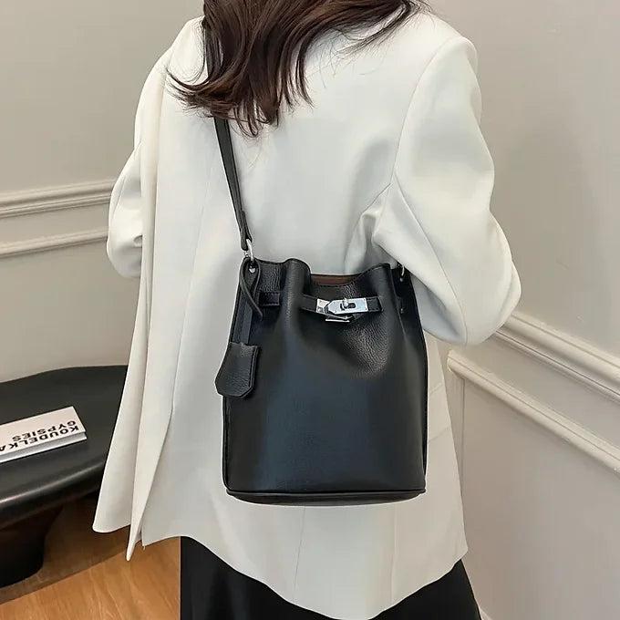 Luxury Pebbled Texture Top Handle PU Leather Shoulder Crossbody Bag