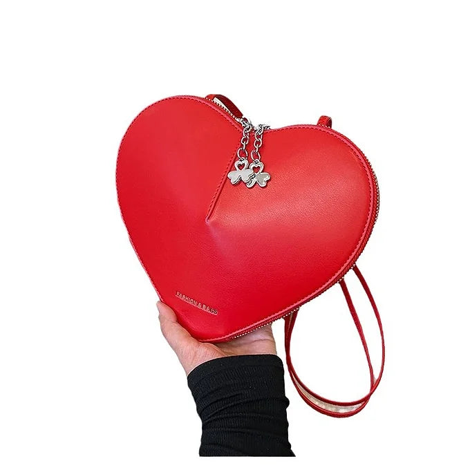 Versatile Drawstring Heart Shape Crossbody Bag