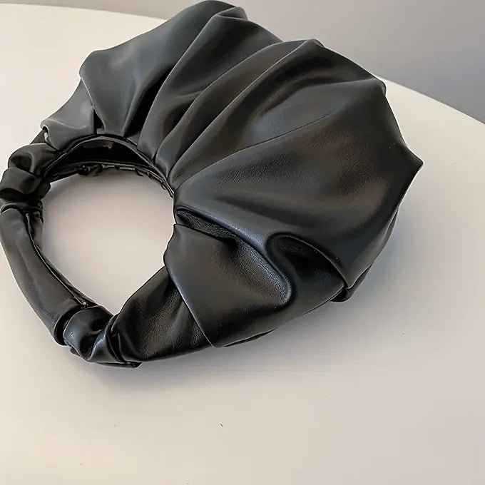 Elegant Ruffle Fold Half-Moon Shape Lightweight Shoulder Bag