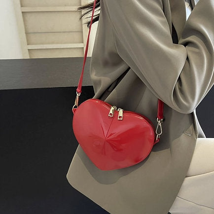 Luxury 3D Heart Shape Chain Strap Genuine Leather Mini Shoulder Crossbody Bag
