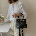 Luxury Quilted Wide Strap Top Handle Leather Satchel Bag