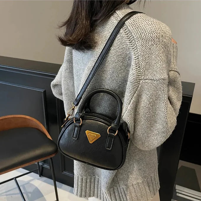 Trendy Embroidered Soft Texture Solid Color Shoulder Crossbody Bag