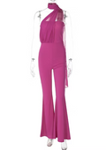 Elegant Long Scarf-Combo Jumpsuit