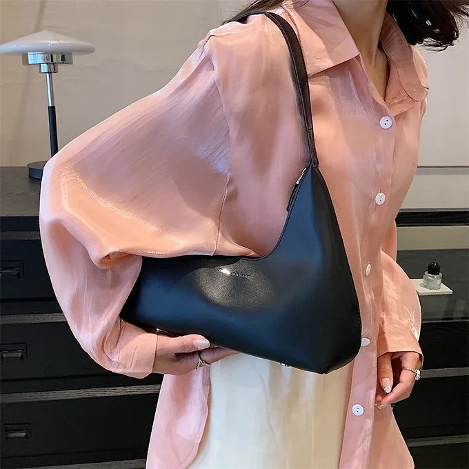 Luxury Crescent Moon Shape Soft Faux Leather Small Hobo Shoulder Bag