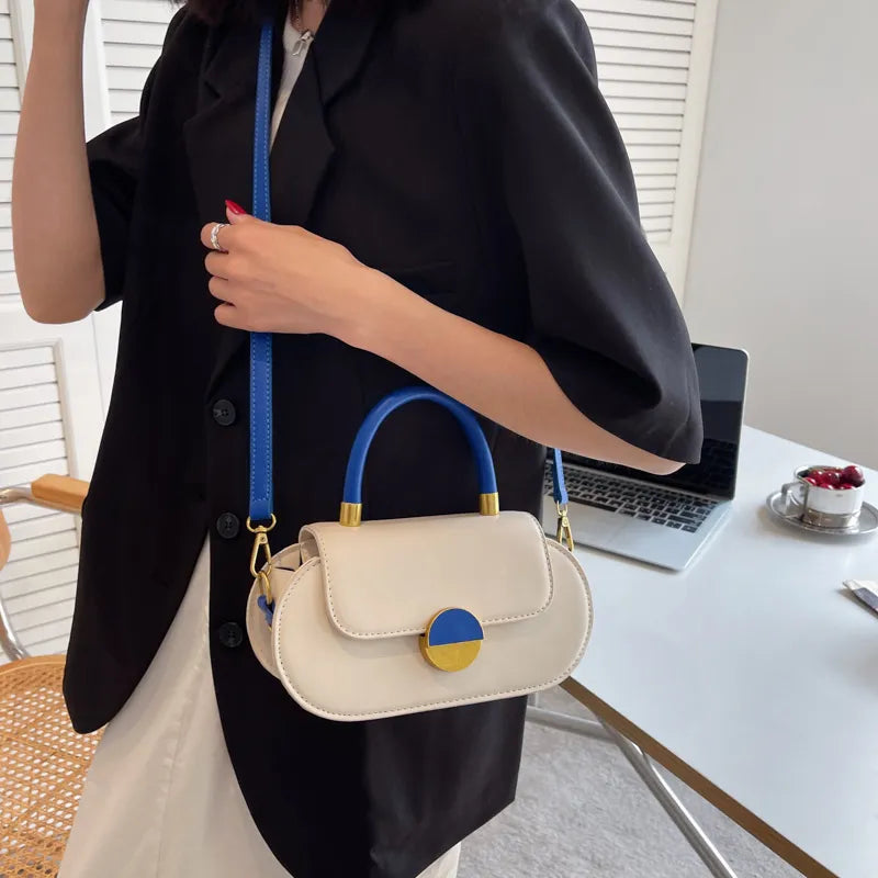 Chic Textured Top Handle PU Leather Shoulder Crossbody Bag