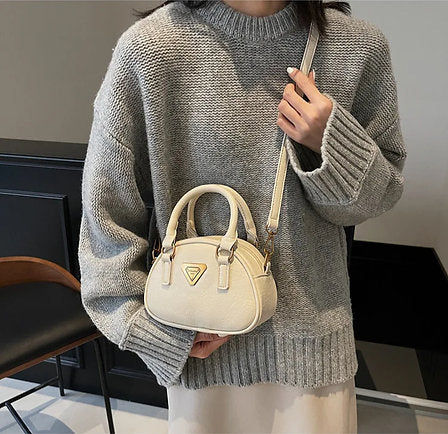 Trendy Embroidered Soft Texture Solid Color Shoulder Crossbody Bag