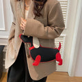 Novelty Dachshund Shape Chain Strap Faux Leather Mini Shoulder Crossbody Bag