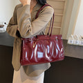 Minimalist  PU Leather Top Handle Belt Detail Tote Bag