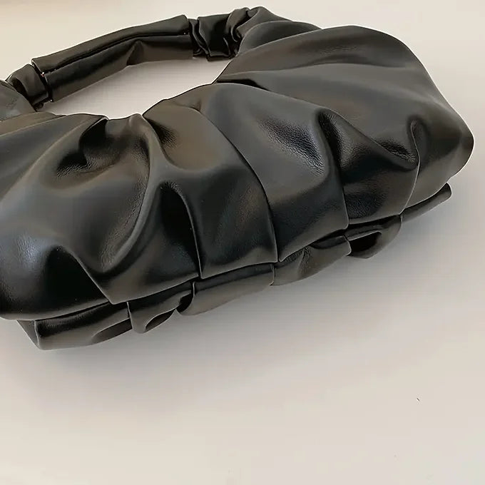 Elegant Ruffle Fold Half-Moon Shape Lightweight Shoulder Bag