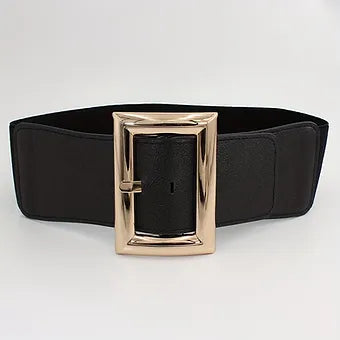 Thick Wide Buckle Elastic Stretch Waist Belt