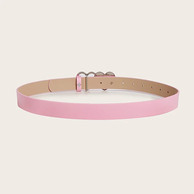 Skinny Double Heart Buckle Decorative Waist Chain Belt