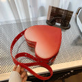 Trendy Heart Shape Color-Changing Buckle PU Leather Shoulder Crossbody Bag