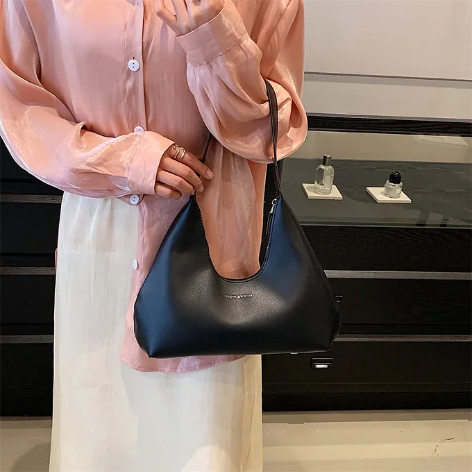 Luxury Crescent Moon Shape Soft Faux Leather Small Hobo Shoulder Bag