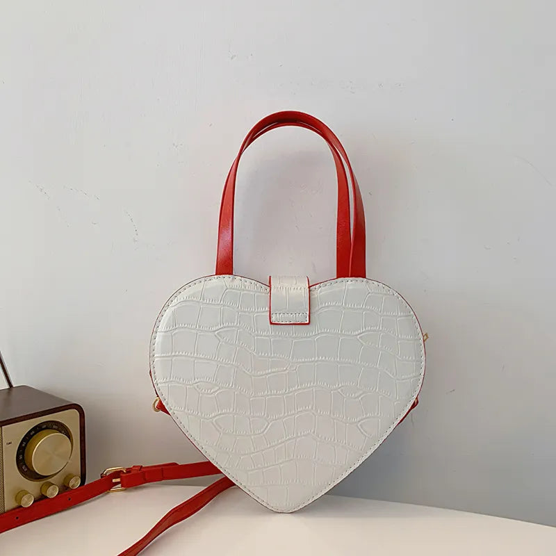 Novelty Cupid Arrow Heart Shape Faux Leather Crossbody Bag