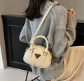 Trendy Embroidered Soft Texture Solid Color Shoulder Crossbody Bag