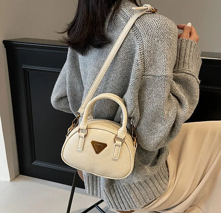 Trendy Embroidered Soft Texture Solid Color Shoulder Crossbody Bag