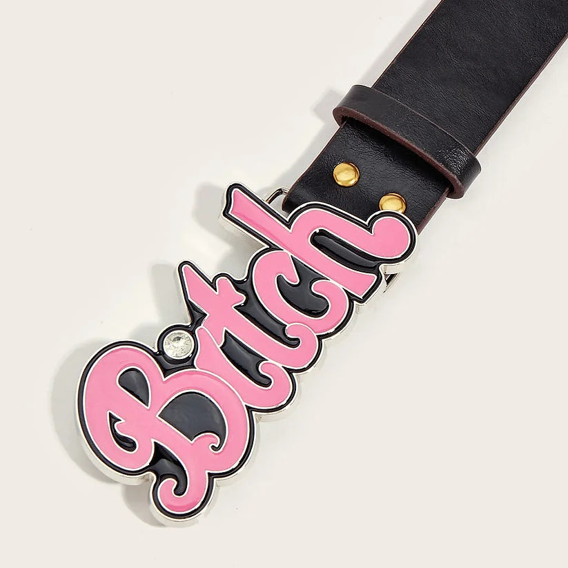 Large Studded Buckle Grommet Y2K Wide PU Belt