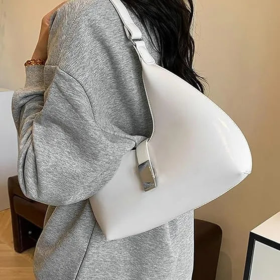Luxury Solid PU Leather Small Shoulder Handbag