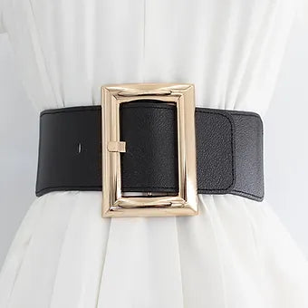 Thick Wide Buckle Elastic Stretch Waist Belt
