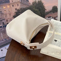 Luxury Cloud Shape Wide Strap Leather Small Square Crossbody Bag