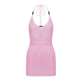Deep V Halter Crochet Backless Swimsuit Cover-Up