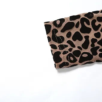 Leopard Print Mesh Tummy-Control Jumpsuit