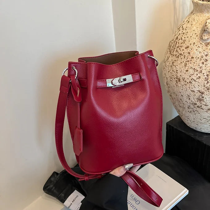 Luxury Pebbled Texture Top Handle PU Leather Shoulder Crossbody Bag