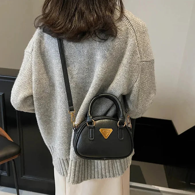 Trendy Embroidered Soft Texture Solid Color Shoulder Crossbody Bag