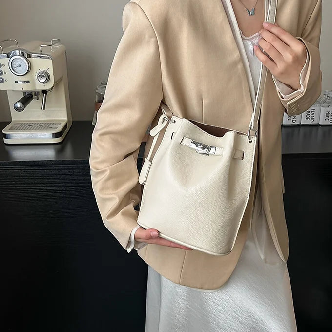 Luxury Pebbled Texture Top Handle PU Leather Shoulder Crossbody Bag