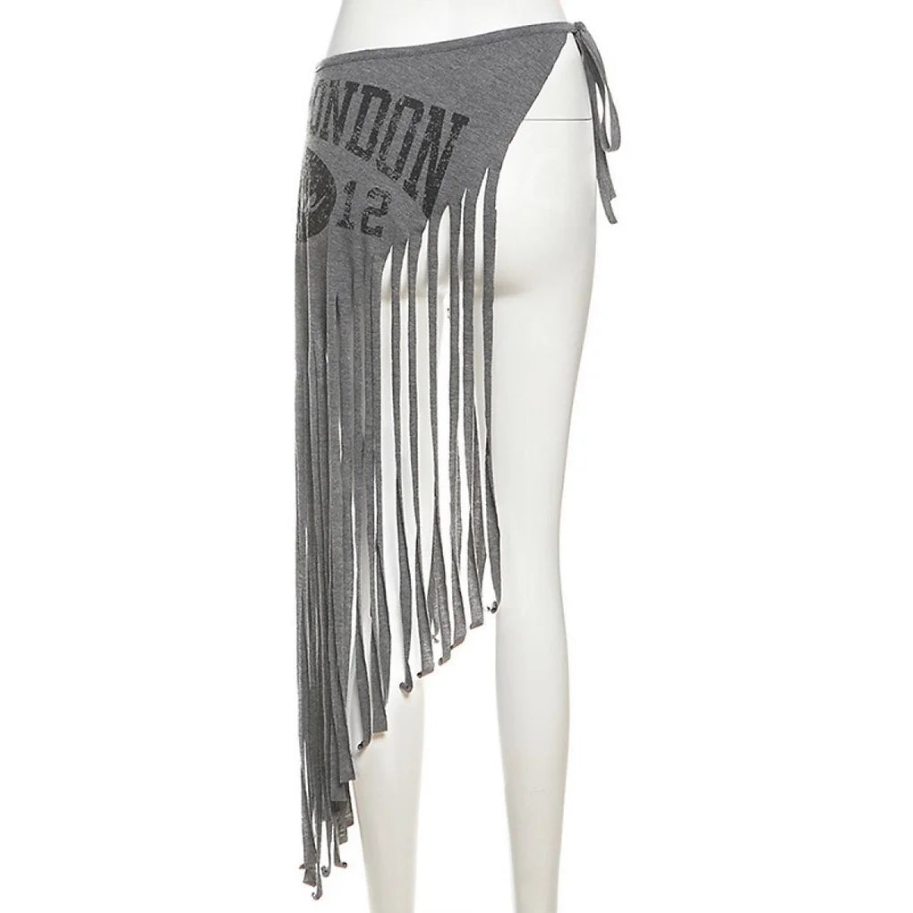Asymmetric Retro Fringe Tassel  Wrap Scarf Belt
