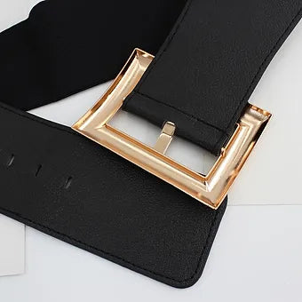Thick Wide Buckle Elastic Stretch Waist Belt