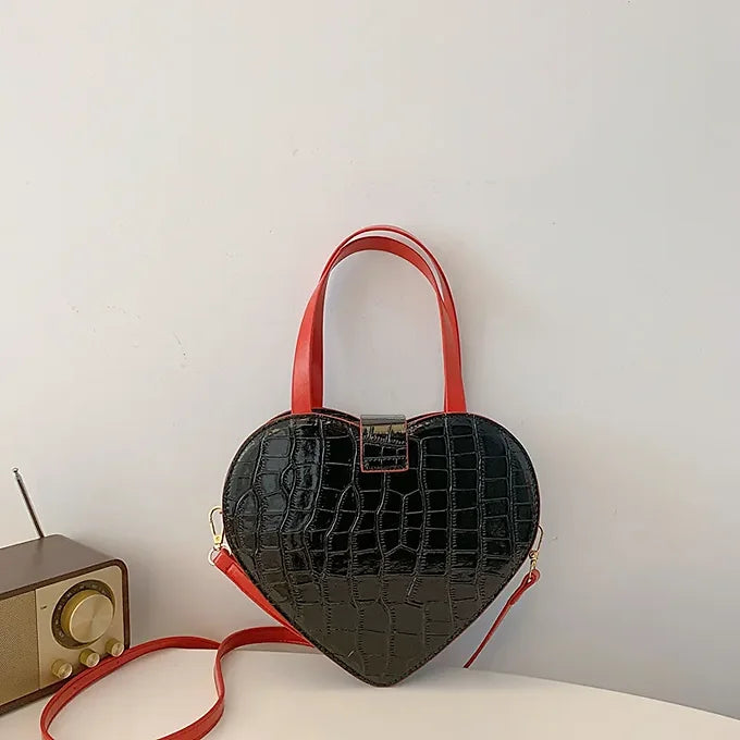 Novelty Cupid Arrow Heart Shape Faux Leather Crossbody Bag