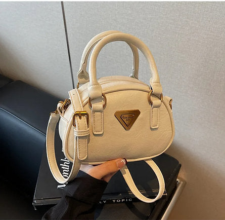 Trendy Embroidered Soft Texture Solid Color Shoulder Crossbody Bag