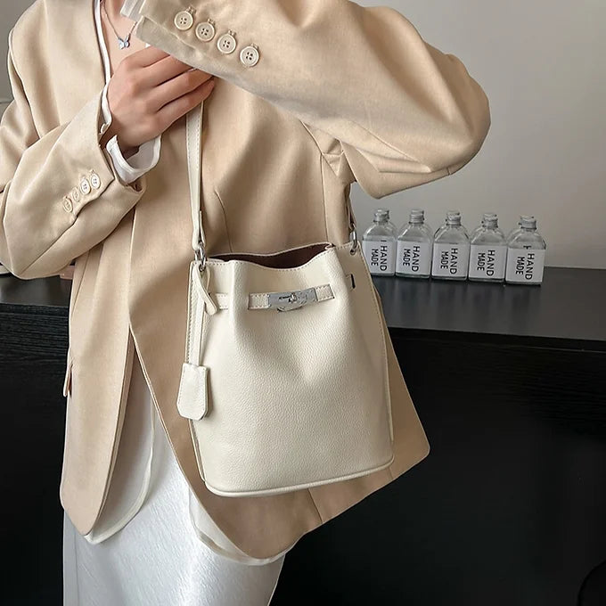 Luxury Pebbled Texture Top Handle PU Leather Shoulder Crossbody Bag