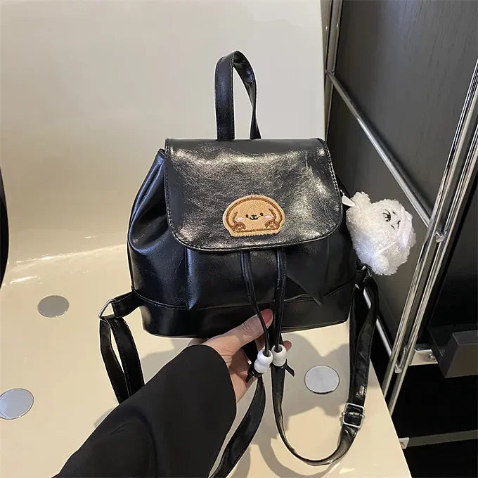 Retro Puppy Charm Mini PU Leather Backpack