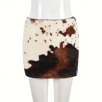 Cowboy Sexy Print Low-Rise Mini Skirt