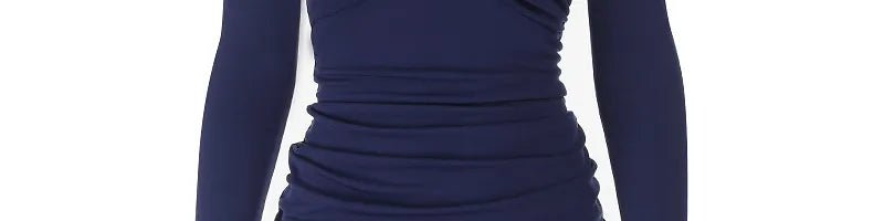 Ruched Off-Shoulder Solid Mini Dress