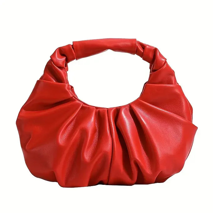 Elegant Ruffle Fold Half-Moon Shape Lightweight Shoulder Bag