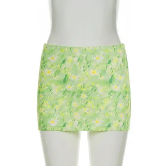 Sweet Floral Bodycon Midi Skirt