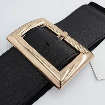 Thick Wide Buckle Elastic Stretch Waist Belt