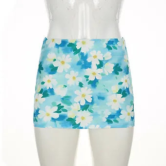Sweet Floral Bodycon Midi Skirt