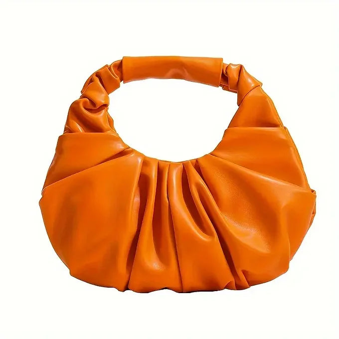 Elegant Ruffle Fold Half-Moon Shape Lightweight Shoulder Bag