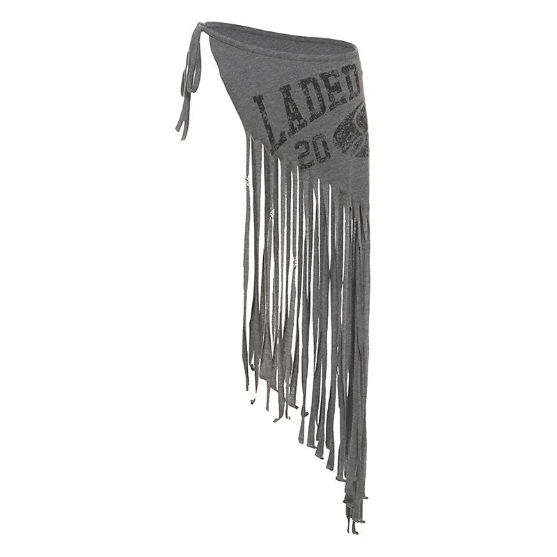 Asymmetric Retro Fringe Tassel  Wrap Scarf Belt