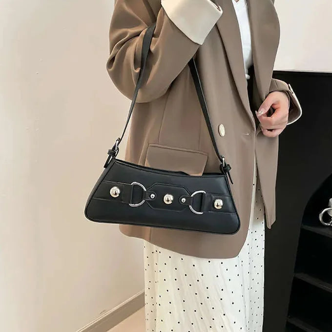 Luxury Textured Leather Retro Underarm Shoulder Bag