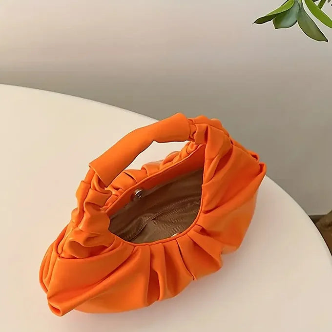 Elegant Ruffle Fold Half-Moon Shape Lightweight Shoulder Bag