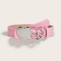 Skinny Double Heart Buckle Decorative Waist Chain Belt