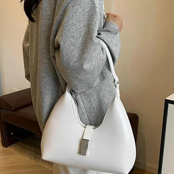 Luxury Solid PU Leather Small Shoulder Handbag