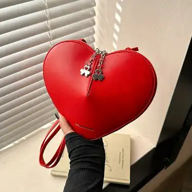 Versatile Drawstring Heart Shape Crossbody Bag