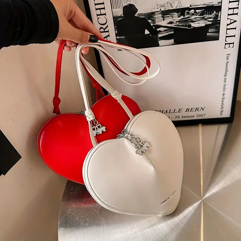 Versatile Drawstring Heart Shape Crossbody Bag